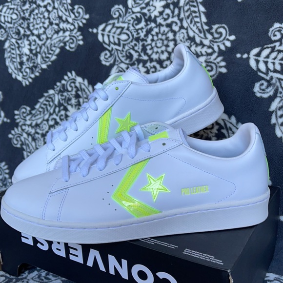 Converse Pro Leather OX White/Lemon Venom/White MEN`S - Picture 6 of 16